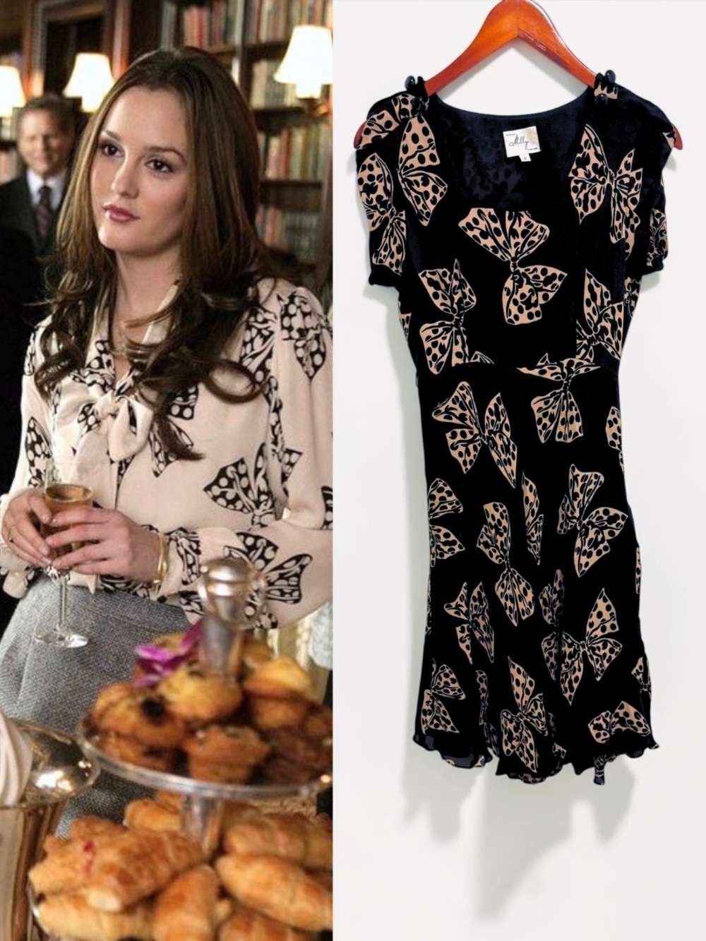 Milly of New York Bow Dress ASO Blair Waldorf Gossip Girl Silk Alt Style Size 2